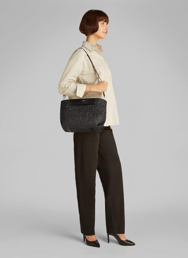 CALVIN KLEIN RAFFIA SMALL CROSSBODY TOTE BAG  - Image 5