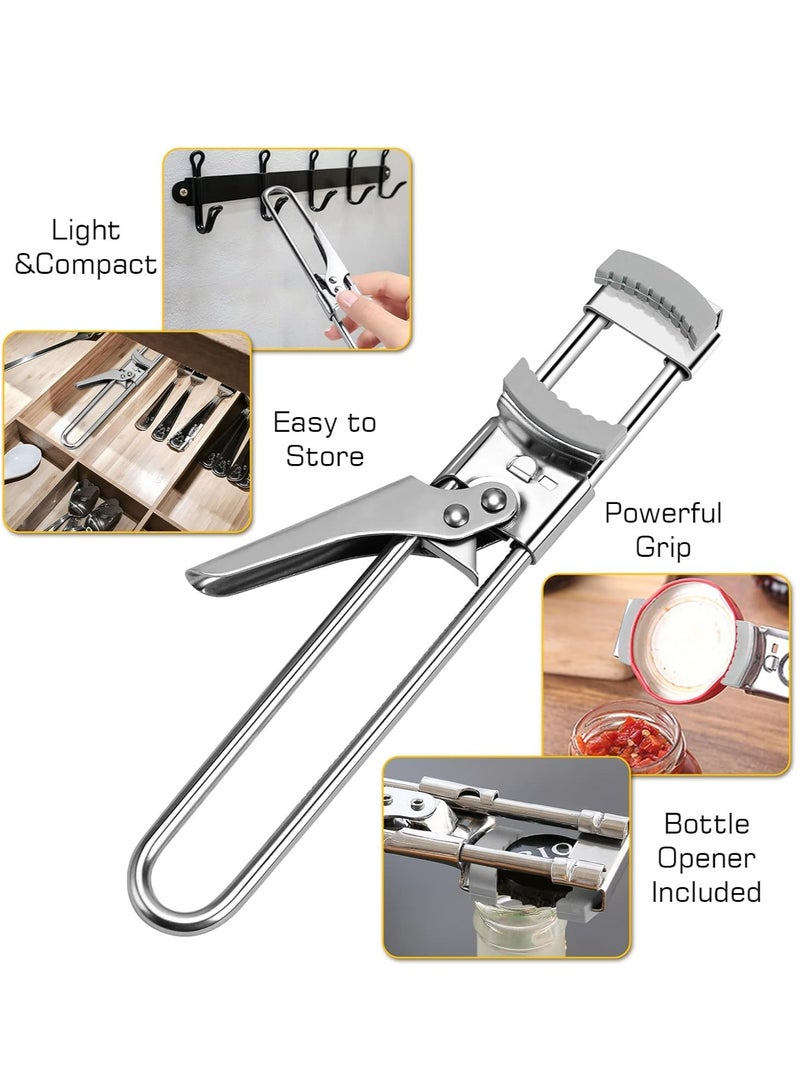 Oasisgalore Adjustable Jar Opener for Weak Hands, Multifunctional Stainless Steel Lid Gripper for Jars and Bottles. - Image 2