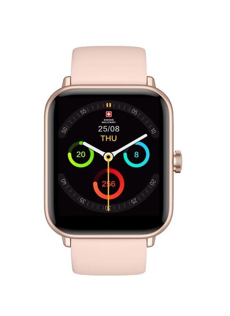 SWISS MILITARY Swiss Military Alps Smart watch,100 Songs Storage, Heart Rate/Stress/Blood Pressure/Oxygen level Monitoring, Water Resistance: IP67, Battery Life 5to7 Days, Compatibility: IOS/Android-Pink  - Image 1