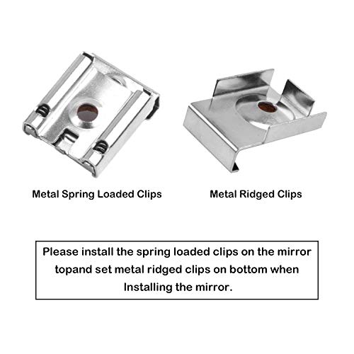 Aylifu Mirror Hanger Clips Set, 4Sets (16 Pieces) Unframed Mirror Mount Clips, Metal Spring Loaded Mirror Hanger Clips with Screws and Rawl Plugs - Image 4