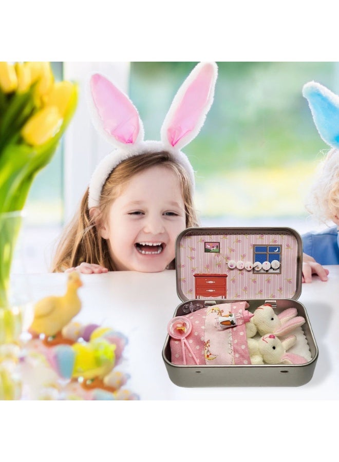 general Kids Plush Toy in Tin Box - Mini Rabbit Stuffed Animal Portable Storage Case Gift for Children - Image 1