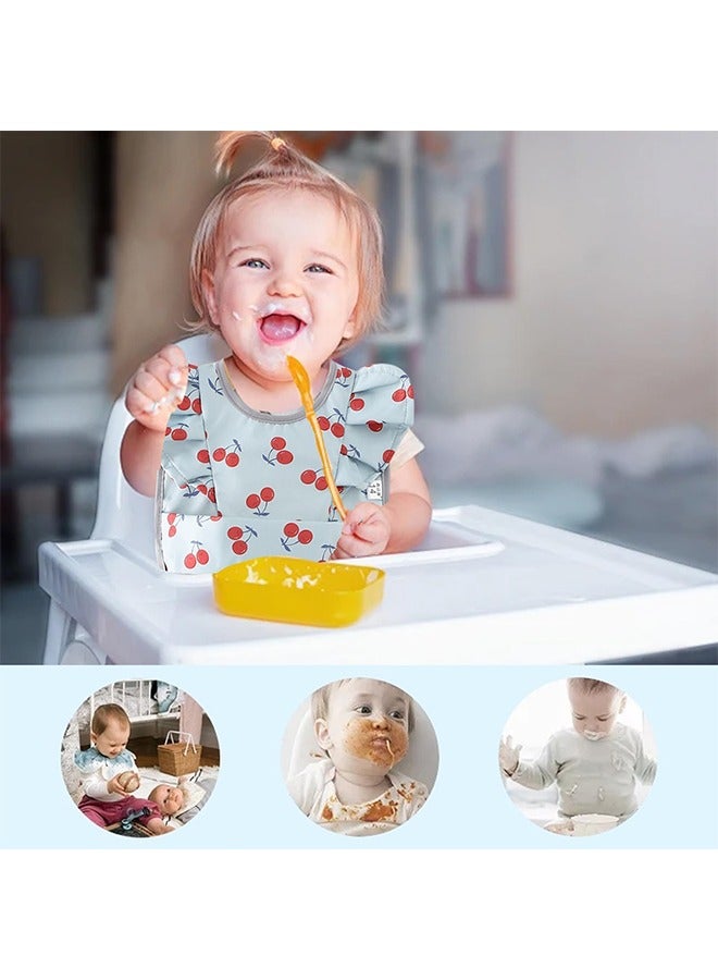 meayul 2 Pack Baby Bib, Feeding Bib, Baby Bibs, Adjustable Washable, Soft Waterproof Baby Feeding Bib With Food Catcher Pocket, Toddler Bib For Babies & Toddlers 6-36 Months - Image 2