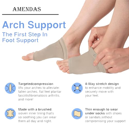 AMENDAS Arch Support for Flat Feet, Insole for Plantar Fasciitis, Foot Alignment Socks for Pain Relief, Women's Foot Band, Multicolor - Image 4