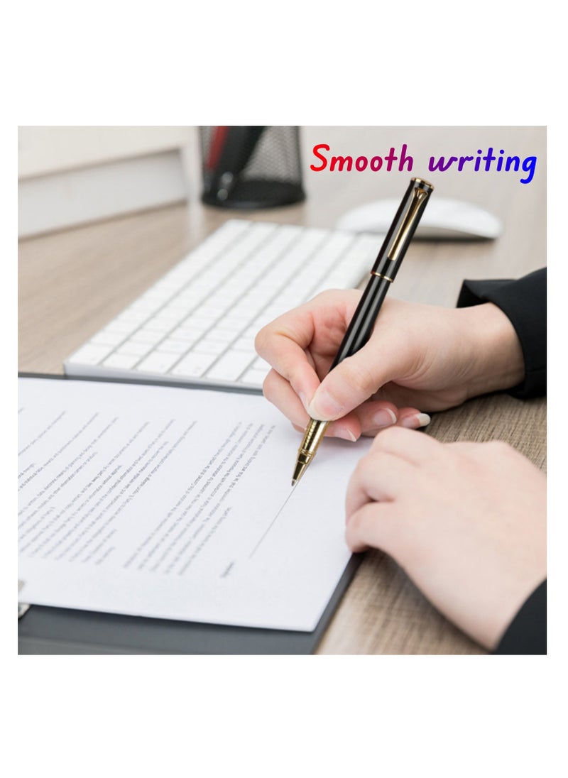 NOVOLAN NOVOLAN Signature Ballpoint Pen, Metal Writing Instrument with 0.5mm Fine Tip, Includes 2 Refills, Stainless Steel Barrel, Smooth Writing with Precision Steel Rollerball, Elegant Faceted Clip (black)  - Image 3