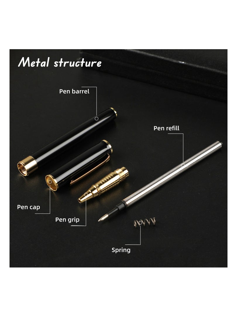 NOVOLAN NOVOLAN Signature Ballpoint Pen, Metal Writing Instrument with 0.5mm Fine Tip, Includes 2 Refills, Stainless Steel Barrel, Smooth Writing with Precision Steel Rollerball, Elegant Faceted Clip (black)  - Image 2
