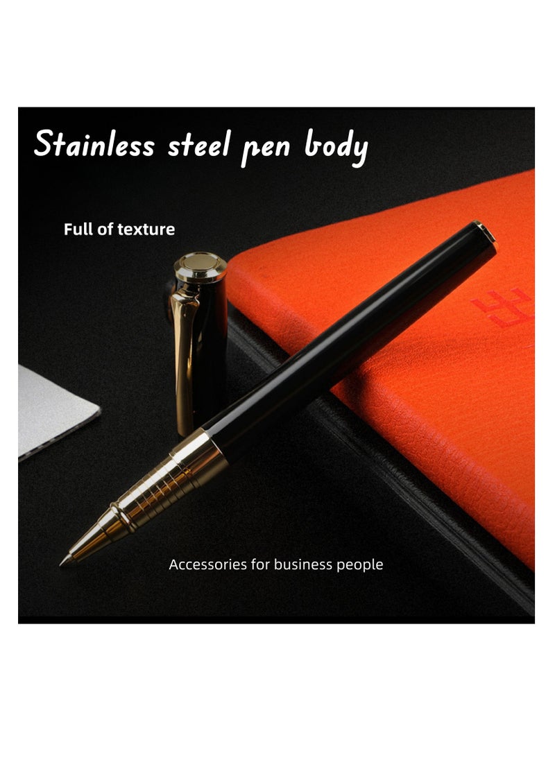 NOVOLAN NOVOLAN Signature Ballpoint Pen, Metal Writing Instrument with 0.5mm Fine Tip, Includes 2 Refills, Stainless Steel Barrel, Smooth Writing with Precision Steel Rollerball, Elegant Faceted Clip (black)  - Image 5