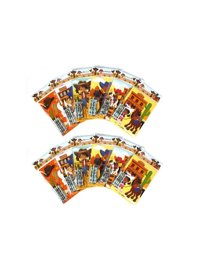 TINYMILLS Western Black Cowboys and Cowgirls Coloring Books for Kids with 12 Coloring Books and 48 Crayons Western Party Favors, Goody Bag Filler - Image 3