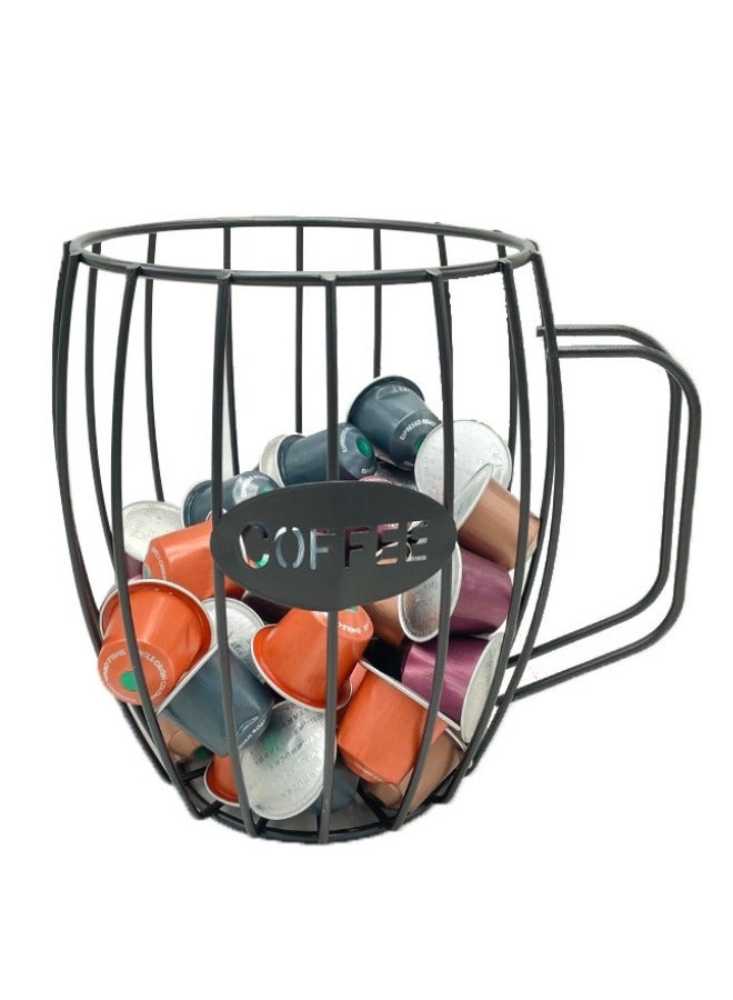 XiuWoo Coffee Capsule And Tea Bag Holder Storage Basket Storage Rack - Black  - Image 1