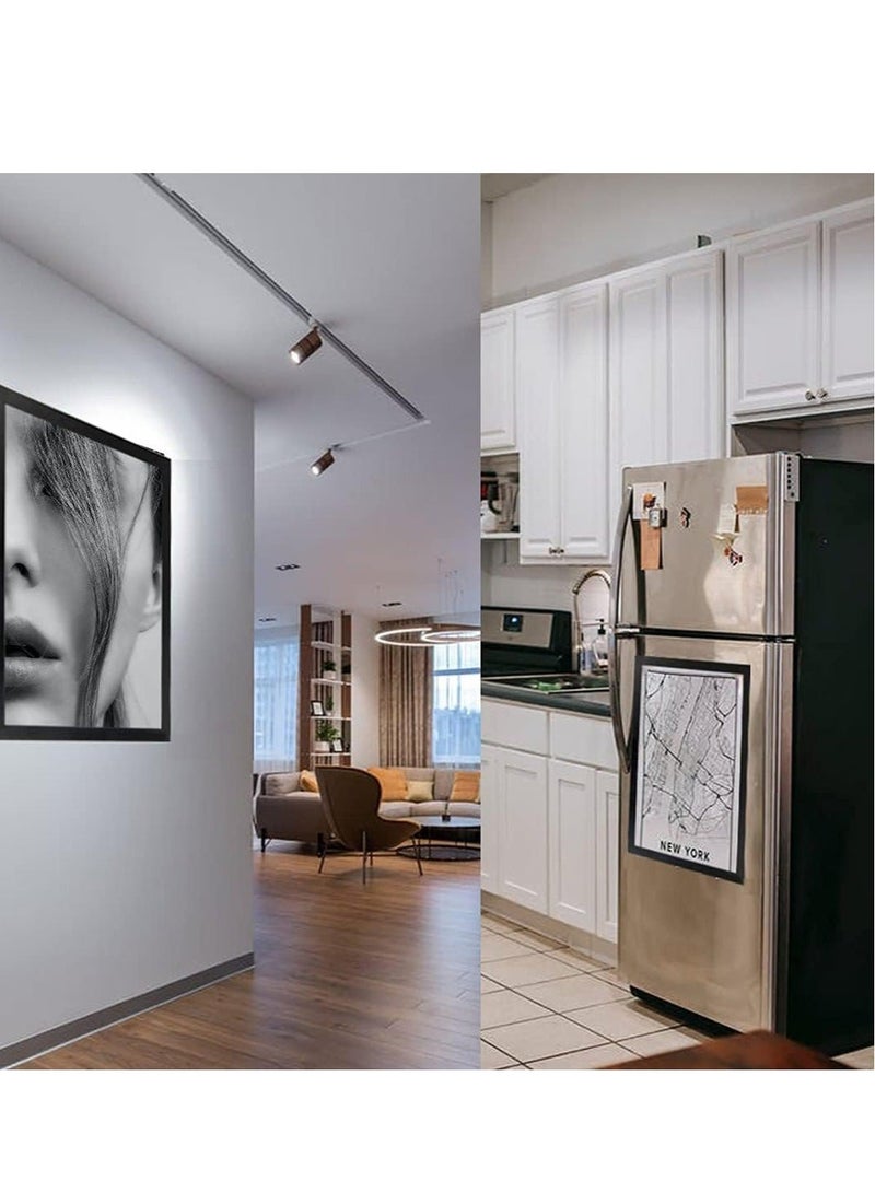 Captaintech A3 Magnetic Display Frame, Self Adhesive Paper Holder, for Ad Display, Storage Photos, Notices, Documents Photo Frame Alternatives (5Pack, Black) - Image 2