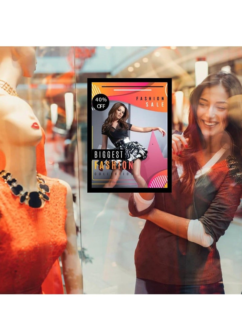 Captaintech A3 Magnetic Display Frame, Self Adhesive Paper Holder, for Ad Display, Storage Photos, Notices, Documents Photo Frame Alternatives (5Pack, Black) - Image 5