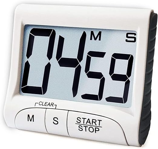VIRZA TRADE Large Display Kitchen Timer - Digital Timer Magnetic Back Loud Alarm On A Rope- White Cooking Timers for Kitchen Teachers Students Games Kids Meetings - Sports Timer for Workouts Exercise - Image 1