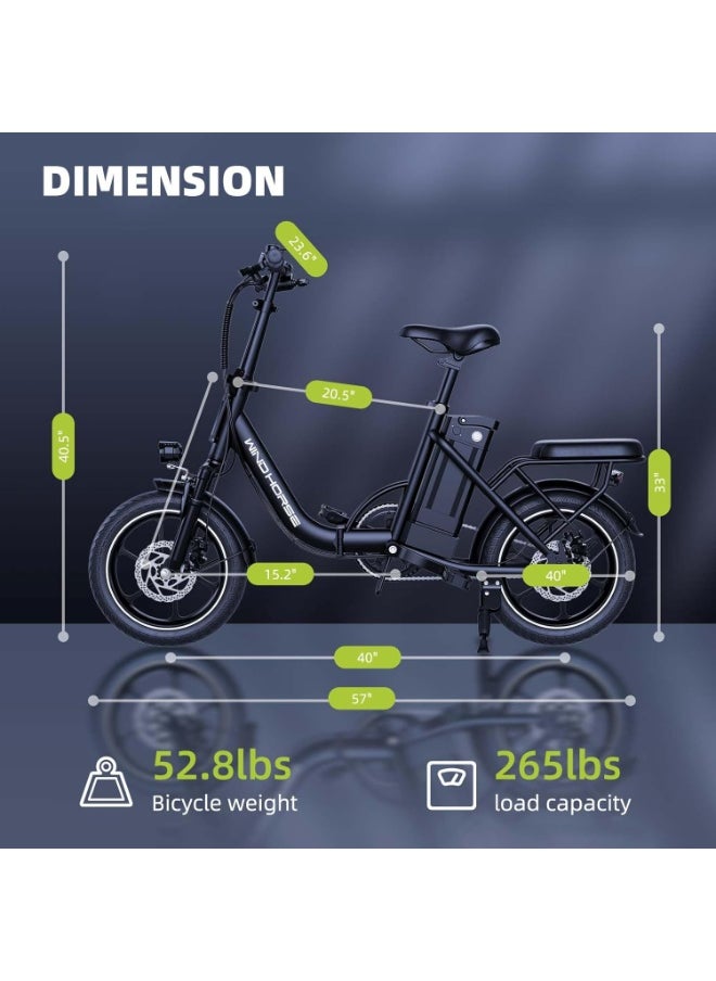 Wind Horse W2B Folding Electric Scooter with 350W High Speed Motor, 36V 8AH Battery, 40 KM/H Speed, 35 KM Range, Dual Disk Brakes, Carbon Alloy Frame, 16-Inch Tires, Front Suspension Fork, Portable Electric Scooter with Dual Seat  - Image 2