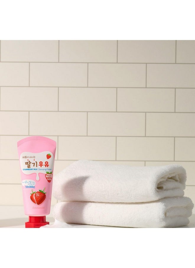 Welcos - Kwailnara Milk Facial Cleansing Foam (120 Ml / 4.06 Fl. Oz) (Strawberry) - Image 1