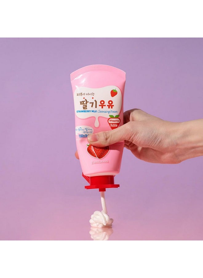 Welcos - Kwailnara Milk Facial Cleansing Foam (120 Ml / 4.06 Fl. Oz) (Strawberry) - Image 1