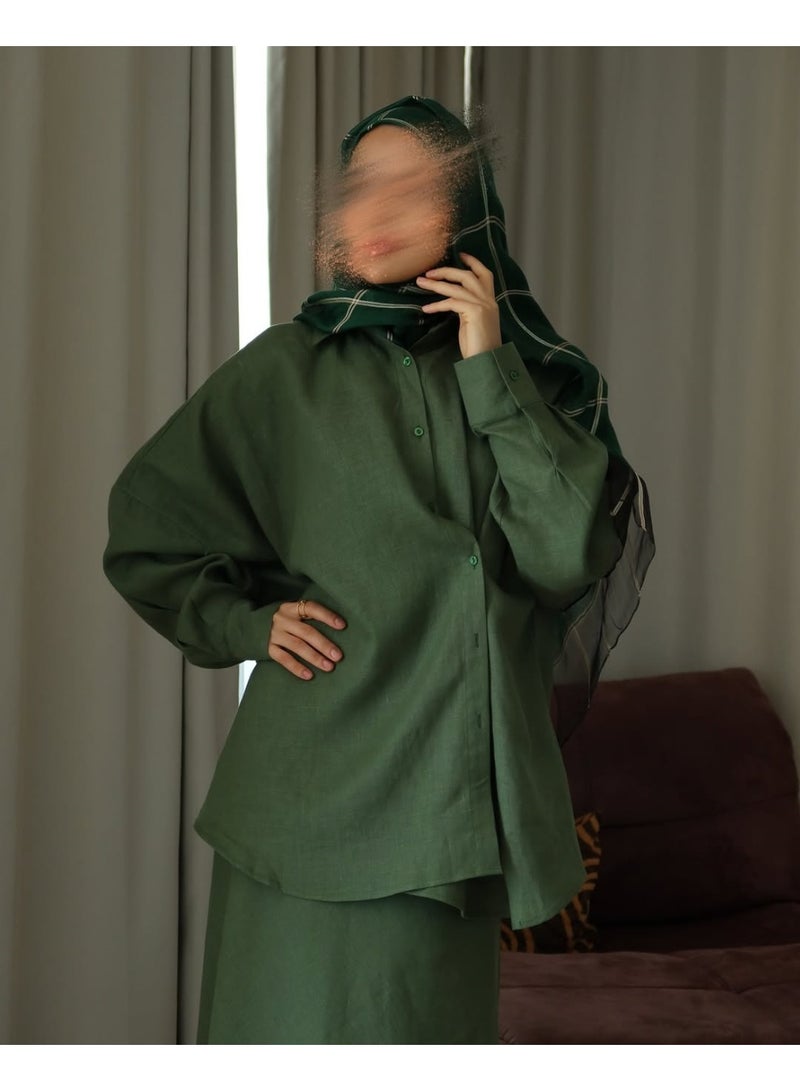 KUYING New Fashionable Design Flip Collar Long Sleeve Shirt High Waist Skirt Set - Image 2