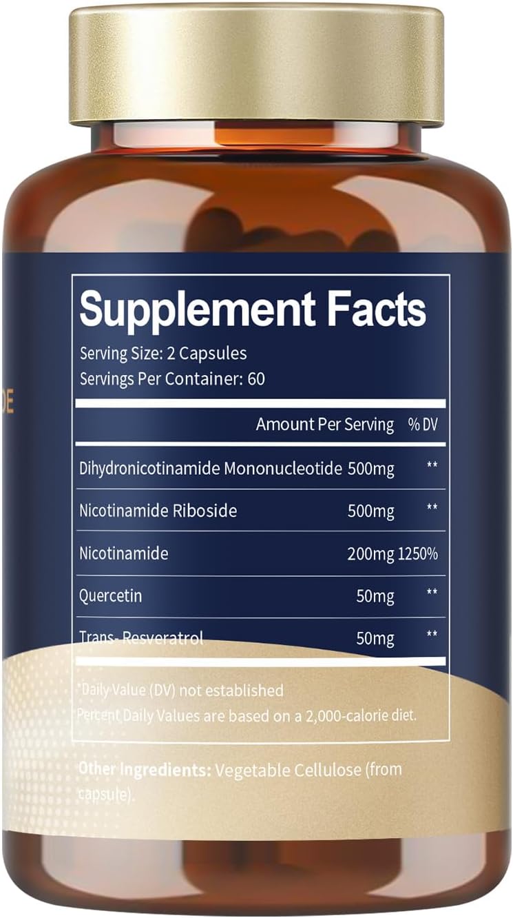 Totaria مكمل NMNH دihydronicotinamide Mononucleotide مع Niacinamide فيتامين B3 كيرسيتين ترانس ريسفيراترول لدعم NAD مكافحة الشيخوخة صحة خلايا الجلد الطاقة 240 حبة - Image 2