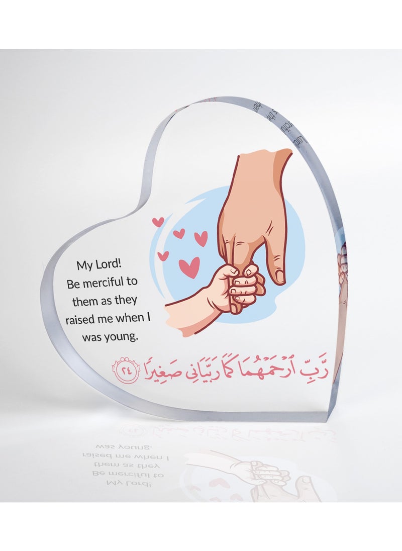 GALADUNE Best Gift For Mom, Mother'S Day Gift, Heart-Shaped Acrylic Decoration, Ramadan Gift, Birthday Gift, Suitable For Holiday Desktop Decoration, Big Hand Holding Small Hand Pattern  - Image 2