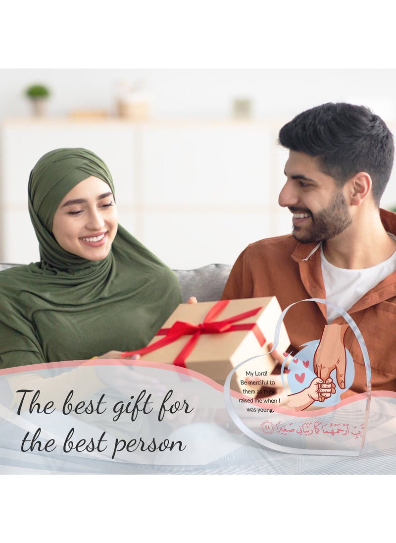 GALADUNE Best Gift For Mom, Mother'S Day Gift, Heart-Shaped Acrylic Decoration, Ramadan Gift, Birthday Gift, Suitable For Holiday Desktop Decoration, Big Hand Holding Small Hand Pattern  - Image 5