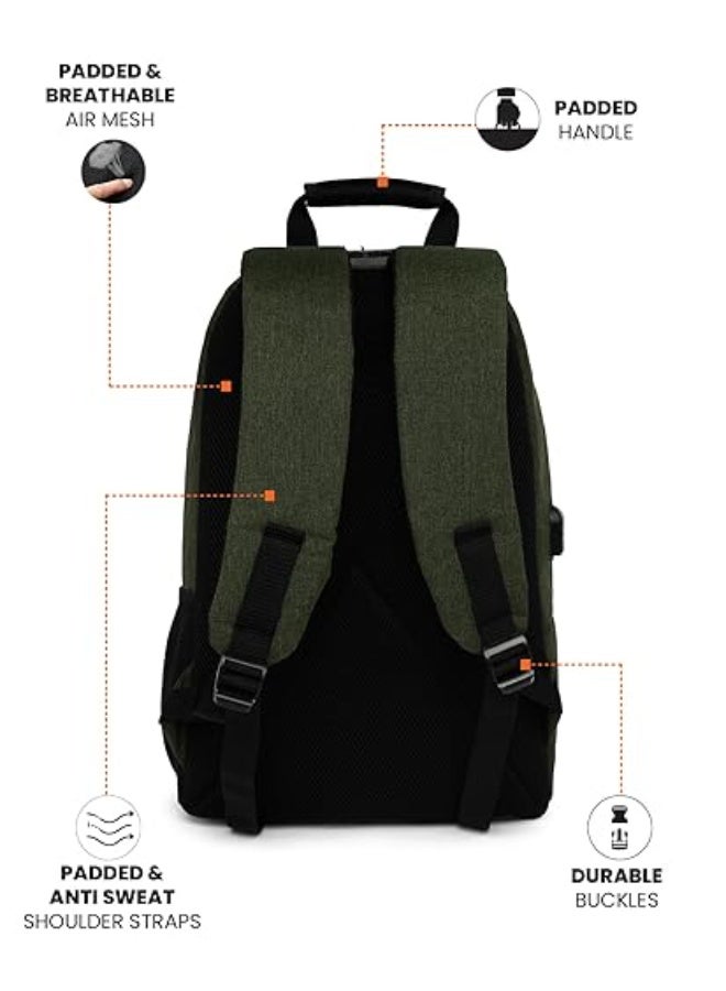 FUR JADEN Anti Theft Number Lock Backpack Bag with 15.6 Inch Laptop Compartment, USB Charging Port & Organizer Pocket for Men Women Boys Girls - Image 2