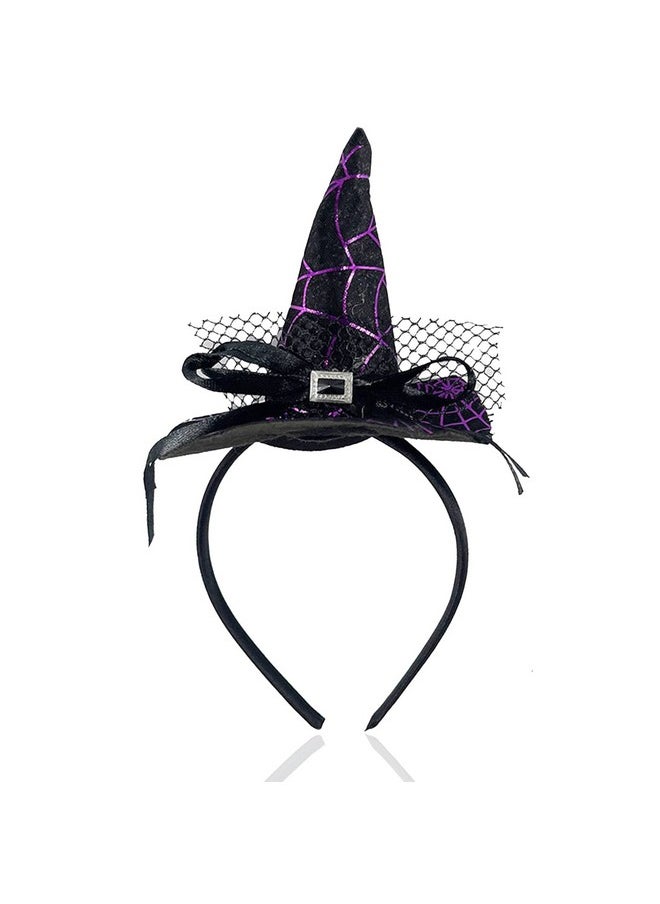 Oarkive Witch Hat Headband Halloween Witch Headband Cute Little Small Witch Hats For Women Baby Witches Hat Witch Hat Toddler Girl Halloween Party Cosplay Witch Costume Hat Favors Supplies  - Image 1