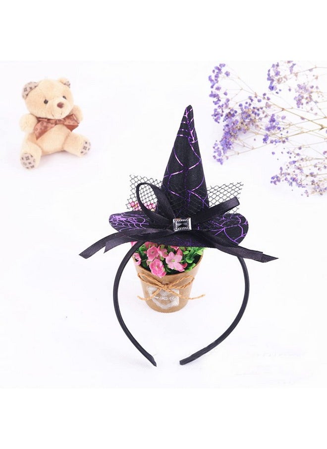 Oarkive Witch Hat Headband Halloween Witch Headband Cute Little Small Witch Hats For Women Baby Witches Hat Witch Hat Toddler Girl Halloween Party Cosplay Witch Costume Hat Favors Supplies  - Image 2