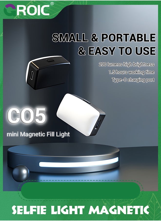 GROIC Magnetic Selfie Light for iPhone, Phone Light Rechargeable with Clip, LED Light for Magsafe Phone with 3 Color Modes, Phone Ring Light for Video Recording/Travel Photography/Live Streaming  - Image 2