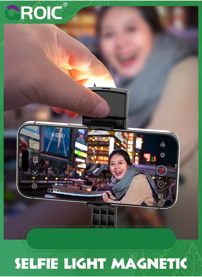 GROIC Magnetic Selfie Light for iPhone, Phone Light Rechargeable with Clip, LED Light for Magsafe Phone with 3 Color Modes, Phone Ring Light for Video Recording/Travel Photography/Live Streaming  - Image 5