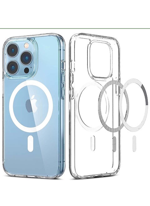 Magnetic Clear Back Designed for iPhone 11 Pro Max Clear Phone Case Compatible with Magsafe, Slim Protective Cover