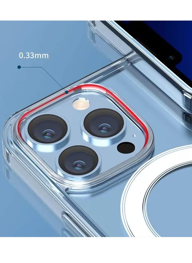 MIGOFAST - Magnetic Clear Back Designed for iPhone 11 Pro Max Clear Phone Case Compatible with Magsafe, Slim Protective Cover - Image 1