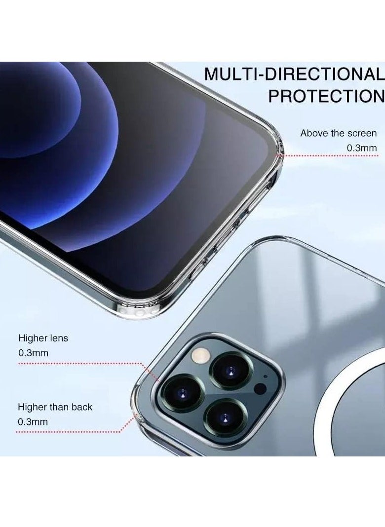 MIGOFAST - Magnetic Clear Back Designed for iPhone 11 Pro Max Clear Phone Case Compatible with Magsafe, Slim Protective Cover - Image 1