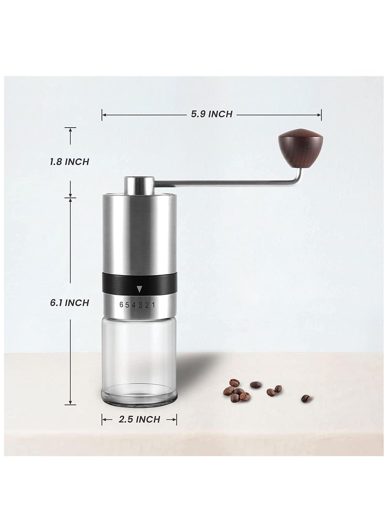 Premium Portable Coffee Grinder, Coffee Bean Grinder with Adjustable 6 Gears for Espresso, French Press and Drip Coffee, Manual Coffee Grinder Suitable for Home, Office, Traveling, Camping  - Image 4