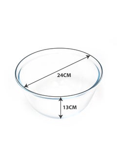 BLACKSTONE 3.5L Glass Mixing Bowl - Premium Borosilicate Glass, Dishwasher & Microwave Safe, Ideal for Cooking, Baking, and Meal Prep  - Image 2