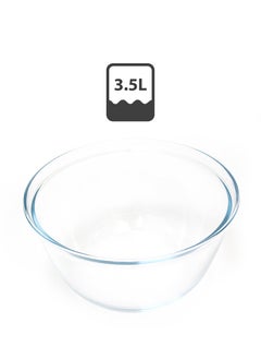 BLACKSTONE 3.5L Glass Mixing Bowl - Premium Borosilicate Glass, Dishwasher & Microwave Safe, Ideal for Cooking, Baking, and Meal Prep  - Image 3