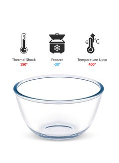 BLACKSTONE 3.5L Glass Mixing Bowl - Premium Borosilicate Glass, Dishwasher & Microwave Safe, Ideal for Cooking, Baking, and Meal Prep  - Image 4