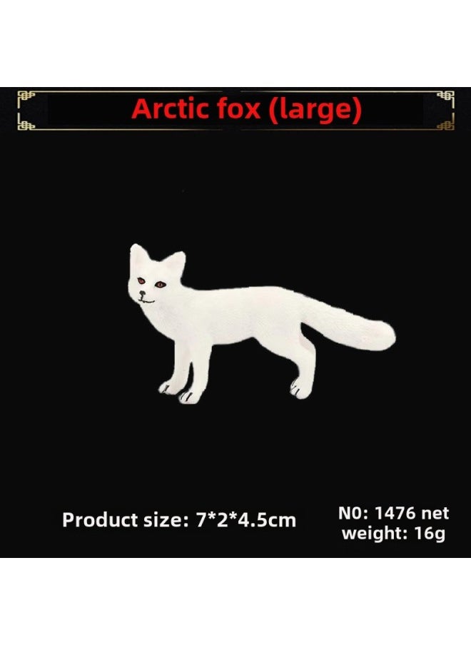 Realistic Fox Animal Models White Fox Red Arctic Ear Flaps Children's Toy Ornaments-Color:Arctic Fox 1476  - Image 1