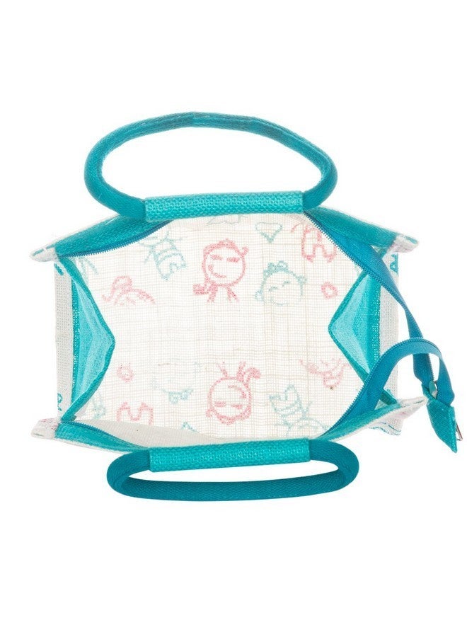 Jute Cottage Eco-Friendly Women's Shoulder Bag (Blue) (B-045-Peacock Blue) - Image 3