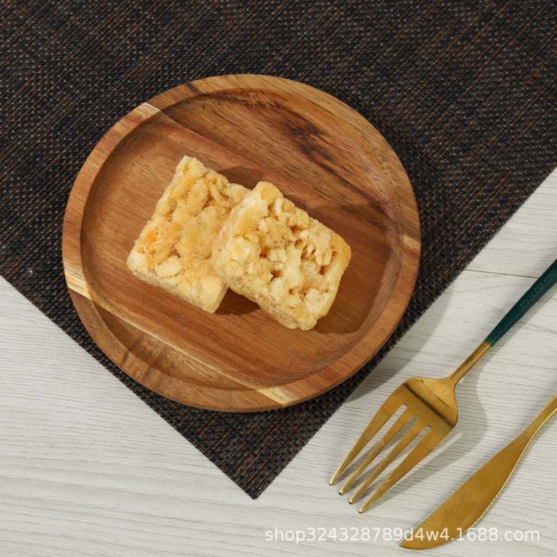 Solid Wood Walnut Acacia Wood Cake Plate With Glass Cover Wooden Tray Glass Snack Tray With Cover Fruit Plate - Image 1