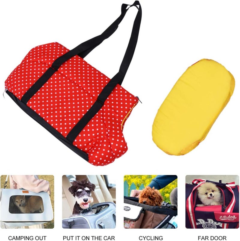 cheekyglo Puppy Sling Hanging Tape Pet Tote Carrier Bag Portable Sling Carrier Shoulder Bag Puppy Travel Pouch Pet Carrier Tote Hand Bag for Puppy Dog Cat (Red,Small) Gambrel Petg35Ã\u201422CM Red - Image 4