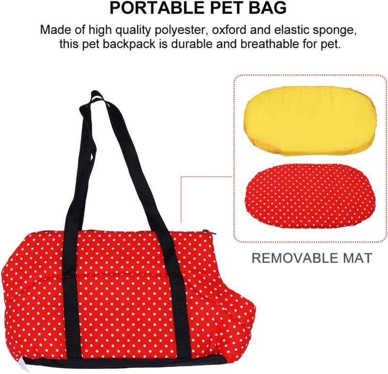 cheekyglo Puppy Sling Hanging Tape Pet Tote Carrier Bag Portable Sling Carrier Shoulder Bag Puppy Travel Pouch Pet Carrier Tote Hand Bag for Puppy Dog Cat (Red,Small) Gambrel Petg35Ã\u201422CM Red - Image 2