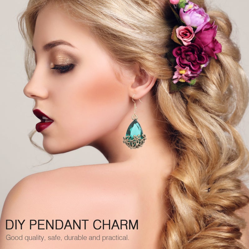 10pcs Water Drop Designed Ear Pendant DIY Crystal Charms DIY Accessories - Image 3