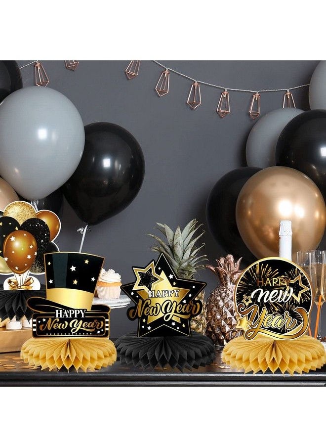 Happy New Year Honeycomb Centerpiece Black Gold New Years Table Centerpieces Decoration New Year Party Table Topper For 2023 New Year Eve Party Supplies Happy New Year Table Decoration 9 Pcs - pzsku/Z1CD4718A1FA541F6589BZ/45/_/1688193995/1ee88960-4845-462c-905c-6a166b5035a0