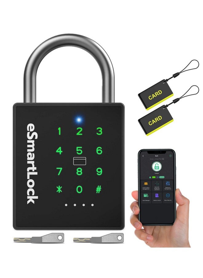 Elinksmart eLinkSmart Heavy Duty Smart Padlock with Key, Pad Lock with Code Keypad, Weatherproof Bluetooth RFID Keyless Electronic Digital Combination Lock for Gate Outdoor Fence Gym Locker Pool Shed Storage  - Image 4