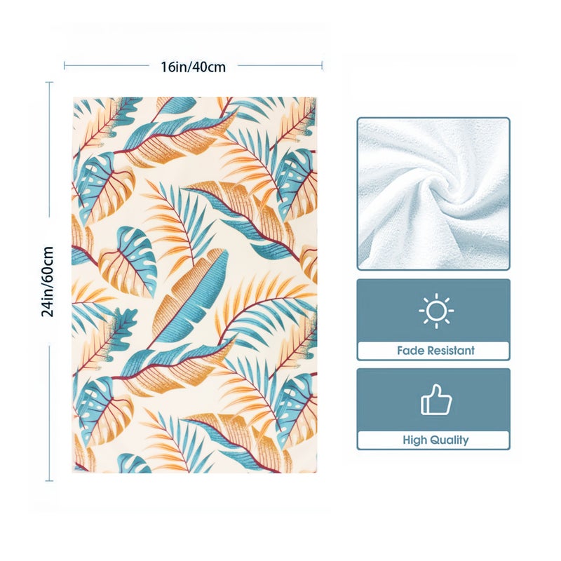 2 Pack Tropical Leaf Dish Towels Absorbent Monstera Kitchen Cloths Bohemian - Image 3