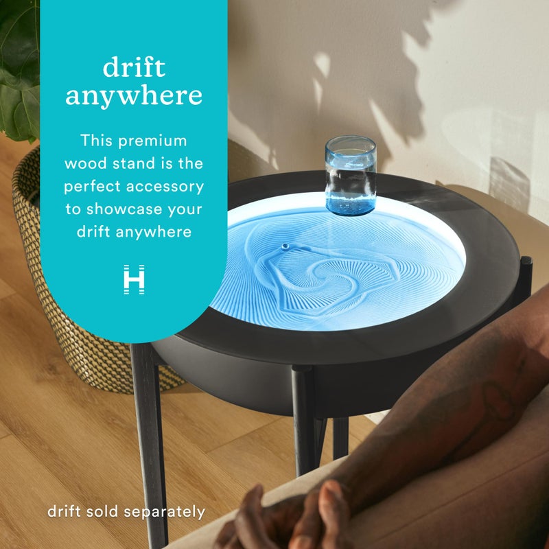 HoMedics طاولة رملية من خشب صلب HoMedics Drift Sandscape متوافقة مع Drift 21 بوصة، ST-400-BK، ST-400-CE، جوز أسود (حامل فقط، Drift يباع بشكل منفصل) - Image 2