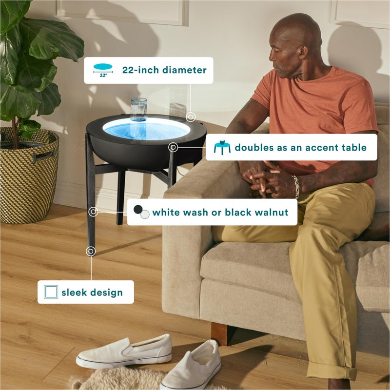 HoMedics طاولة رملية من خشب صلب HoMedics Drift Sandscape متوافقة مع Drift 21 بوصة، ST-400-BK، ST-400-CE، جوز أسود (حامل فقط، Drift يباع بشكل منفصل) - Image 3