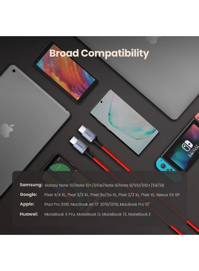 Cable UGREEN 60186 Charging Cable, USB Type-C To USB Type-C, 1M Fast Charging & Data Transfer – Red - Image 5