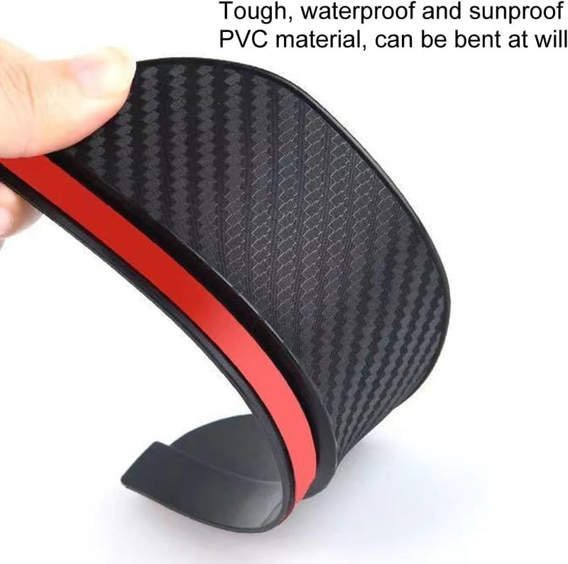 VORTINIOUS Car Rear View Mirror Rain Visor Guard, Auto Side Mirror Rain Eyebrow Cover,Mirror Visor Guard for Most Car, Truck and SUV,Carbon Fiber (2Pack) - Image 5