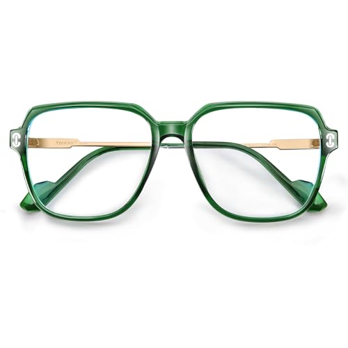 VISOONE Oversized Blue Light Blocking Glasses with Chic Square TR90 Frame and Metal Temple for Women Men REMY - Image 4