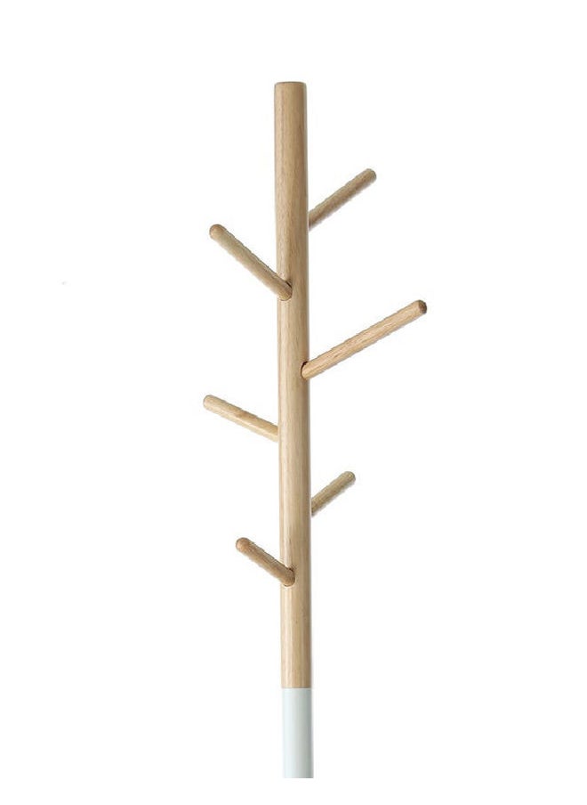 homes r us - Steel Tube Coat Rack, White & Natural - 177.5 cm - Image 1