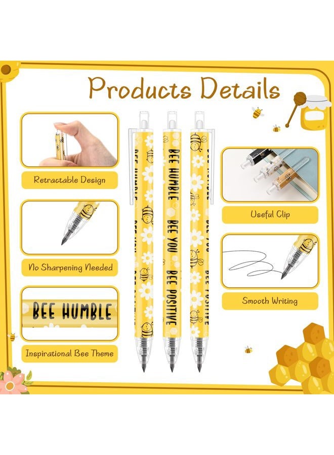 Sinload 60 Pcs Back to School Eternal Pencils Gift for Student from Teacher, Motivational Forever Pencils, First Day of School Gifts, Funny Welcome Rewards Stationery for Class, 6 Styles(Bee) - Image 3